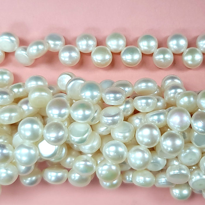 FRESHWATER PEARL DANCING BUTTON 9-9.5MM WHITE
